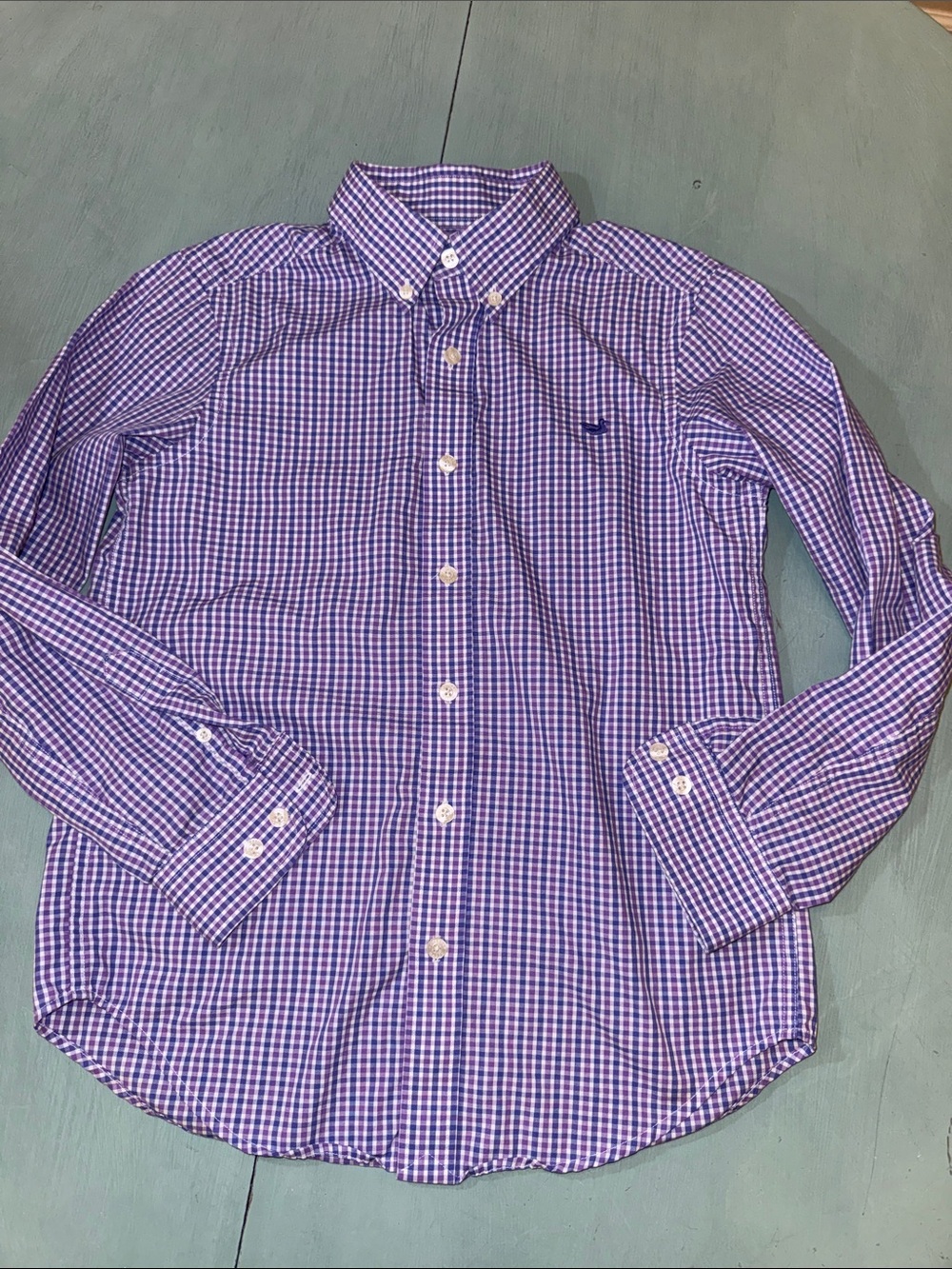 Southern Marsh Men's Purple Gingham Button-Down Shirt